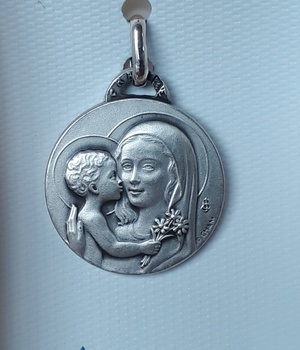 MEDAILLE VIERGE ET ENFANT ARGENT 19 MM
