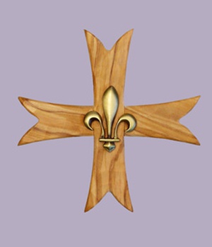 CROIX OLIVIER SCOUT EUROPE BISEAUTE AVEC LYS