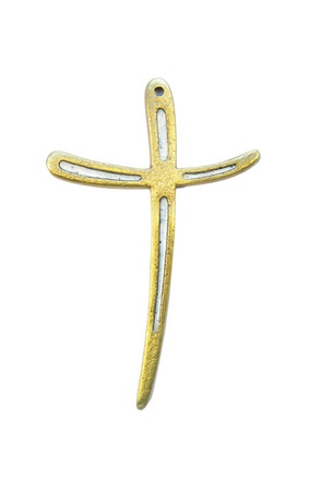 CROIX BRONZE EMAIL BLANC 10 CM MVT NDSP