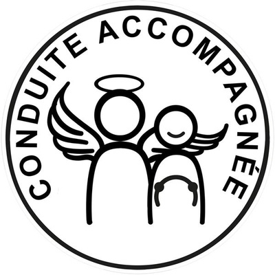 CONDUITE ACCOMPAGNEE - PAR UN ANGE - AUTOCOLLANT