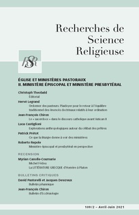 EGLISE ET MINISTERES PASTORAUX TOME 2 NUMERO 109/2