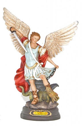 STATUE SAINT MICHEL 12 CM RESINE PEINT A LA MAIN NDSP