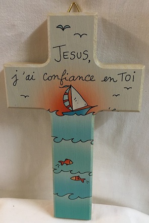 CROIX BOIS JESUS J AI CONFIANCE EN TOI 15 X 9 CM NDSP