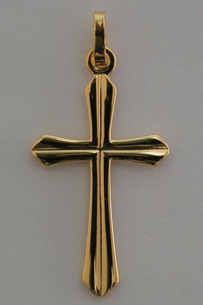 CROIX PLAQUE OR STRIEE GRAND MODELE HAUTEUR 2.9 CM