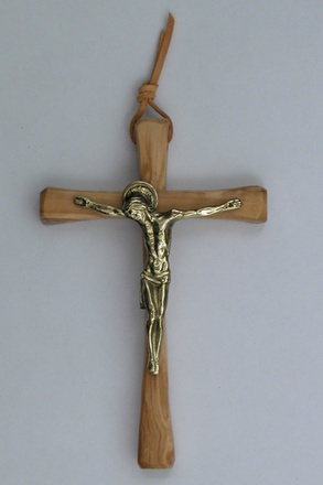 CROIX OLIVIER FANTAISIE AVEC CHRIST BRONZE