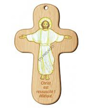 CROIX BOIS CHRIST EST RESSUSCITE