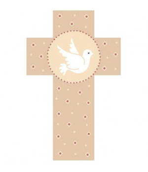 CROIX COLOMBE BEIGE 7.5CM X 12CM