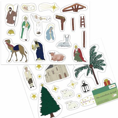 MES AUTOCOLLANTS DE NOEL - 2 PLANCHES DE 21X15 CM