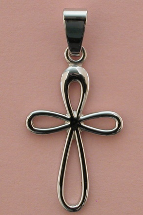 CROIX ARGENT ARRONDIE AJOUREE 2.1CM