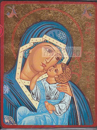 MARIE QUI AIME L'HUMANITE - ICONE DOREE A LA FEUILLE 15X18 CM - 235.67