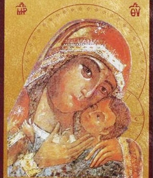 VIERGE DE KORSUN - ICONE DOREE A LA FEUILLE 15X18 CM - 120.67