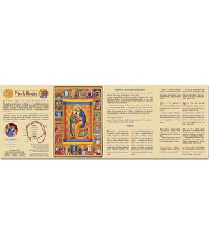DEPLIANT COULEURS SUR LES 20 MYSTERES DU ROSAIRE - PRIER LE ROSAIRE - LOT DE 25 EX -