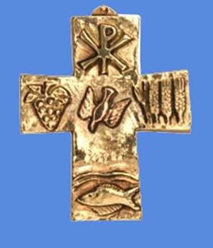 CROIX BRONZE COLOMBE 8 CM NDSP