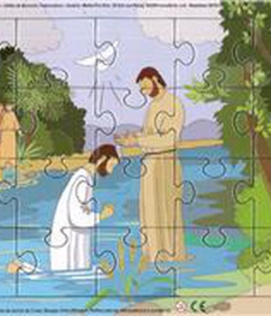 PUZZLE SUR PLANCHE 20 PIECES - LE BAPTEME DE JESUS