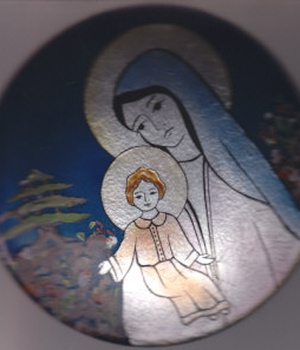 EMAIL VIERGE DU CEDRE ROND 15.5 CM DIAMETRE NDSP