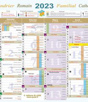 GRAND CALENDRIER FAMILIAL CATHOLIQUE 2023