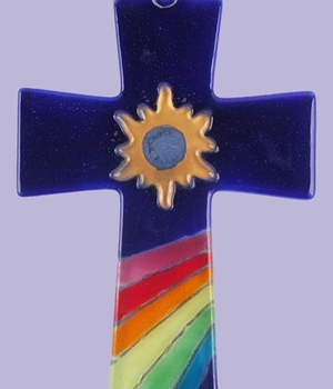 CROIX VERRE BLEU SOLEIL