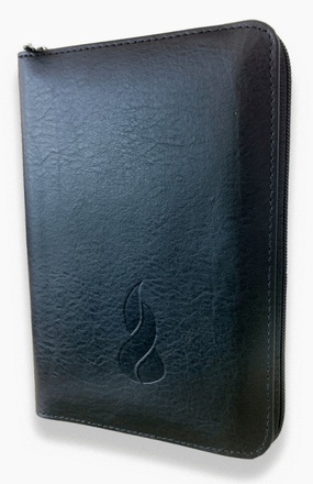 BIBLE NEG MINIATURE : FIBROCUIR NOIR, TRANCHES OR, FERMETURE ECLAIR