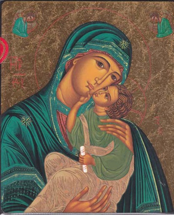 NOTRE DAME DE L'ESPERANCE - ICONE DOREE A LA FEUILLE 13,5X11,8 CM - 105.64