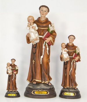 STATUE SAINT ANTOINE 20 CM RESINE PEINT A LA MAIN NDSP