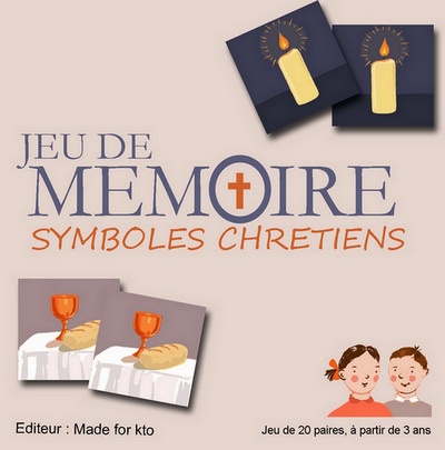 JEU DE MEMOIRE - SYMBOLES CHRETIENS - ILLUSTRATIONS RELIGIEUSES.