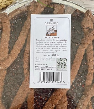 TARTE DE LINZ - 500G - ABBAYE D'OELENBERG