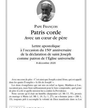 PATRIS CORDE - LETTRE APOSTOLIQUE AVEC UN COEUR DE PERE