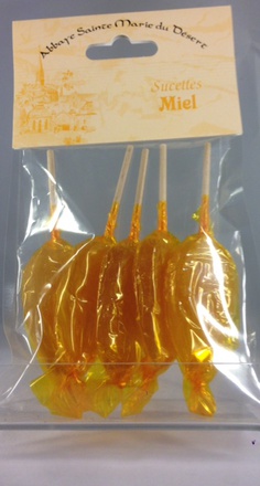 SACHET DE 5 SUCETTES MIEL - ANIS - ORANGE - CITRON - VIOLETTE