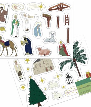 MES AUTOCOLLANTS DE NOEL - 2 PLANCHES DE 21X15 CM