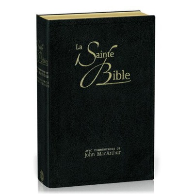 BIBLE NEG MACARTHUR : FIBROCUIR SOUPLE NOIR, TRANCHES OR