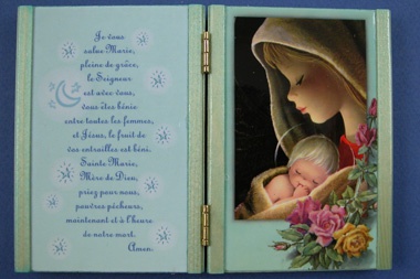 DIPTYQUE BOIS CERISIER VIERGE ENFANT ET JE VOUS SALUE MARIE AZUR 10X14 CM