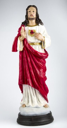 STATUE SACRE COEUR DE JESUS 12 CM RESINE PEINT A LA MAIN NDSP