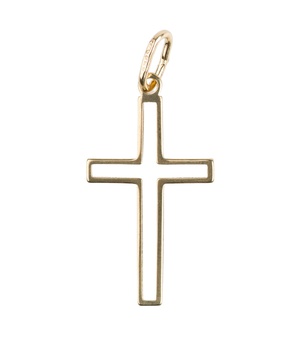 CROIX DE COU AJOUREE PLAQUE OR 2.5 CM