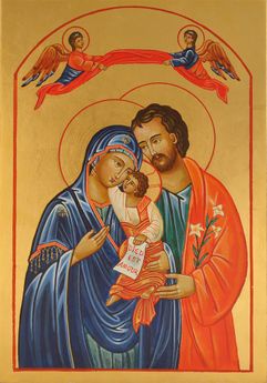 LA SAINTE FAMILLE - MINI ICONE AUTOCOLLANTE 7X5 CM - 883.11
