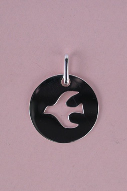 MEDAILLE ARGENT RHODIE COLOMBE EVIDEE