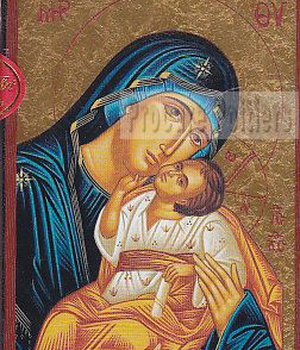 VIERGE DE TENDRESSE - ICONE DOREE A LA FEUILLE 10X13 CM - 249.63