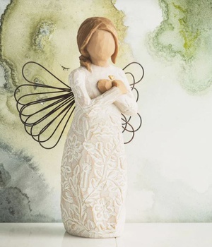ANGE DU SOUVENIR - ROBE SCULPTEE ET COEUR OR