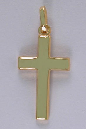 CROIX PLAQUE OR FANTAISIE