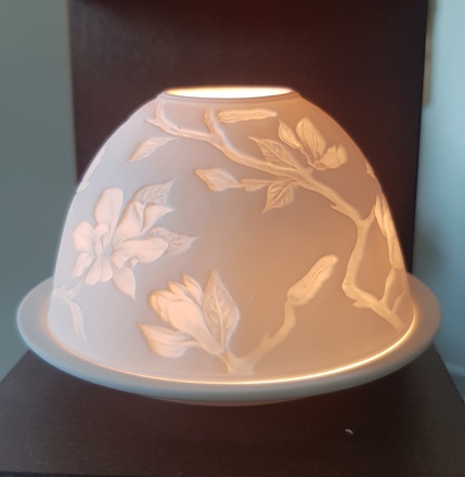 PHOTOPHORE PORCELAINE FLEURS