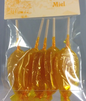 SACHET DE 5 SUCETTES MIEL - ANIS - ORANGE - CITRON - VIOLETTE