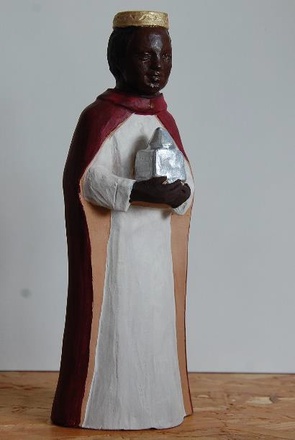 ROI MAGE NOIR CRECHE NUIT DE LUMIERE 18 CM