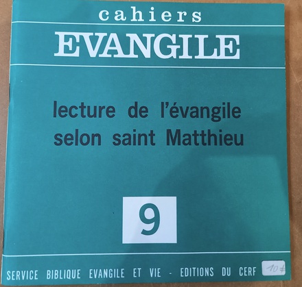 CE-9 LECTURE EVANGILE SELON SAINT MATTHIEU