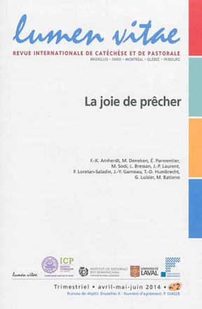 LUMEN VITAE - 2014 NUMERO 2 LA JOIE DE PRECHER