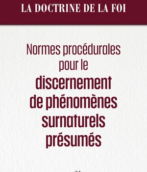 NORMES PROCEDURALES POUR LE DISCERNEMENT DE PHENOMENES SURNATURELS PRESUMES