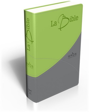 BIBLE SEGOND 21 GROS CARACTERES: SOUPLE DUO VERT/GRIS