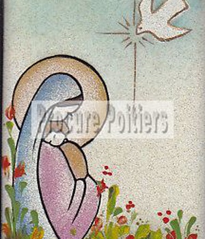 EMAIL VIERGE AU COEUR 10X7CM BLC