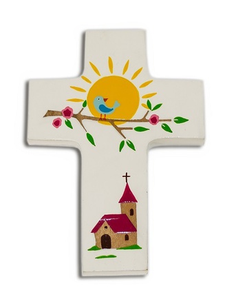 CROIX ALLEGRESSE DE LA VIE BLANC 7 X 11 CM