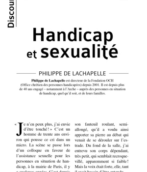 DISCOURS N 7 - HANDICAP ET SEXUALITE