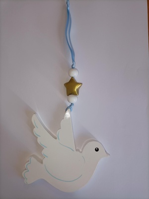 COLOMBE SUSPENSION BLANCHE BLEUE