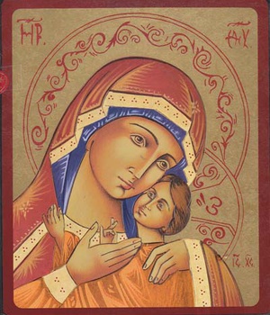 VIERGE DE KORSUN - ICONE DOREE A LA FEUILLE 23,5X19,5 CM - 421.68